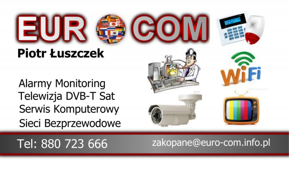 Serwis komputerowy Alarmy Monitoring Sieci bezprzewodowe Telewizja DVB-T SAT